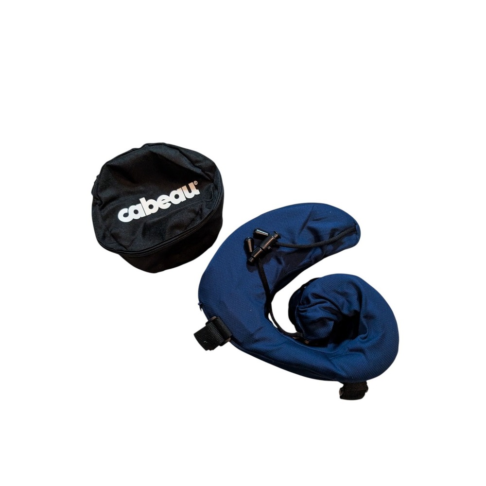 Airplane Flight Travel Neck Pillow - Comfortable Blue Cabeau Classic Memory Foam